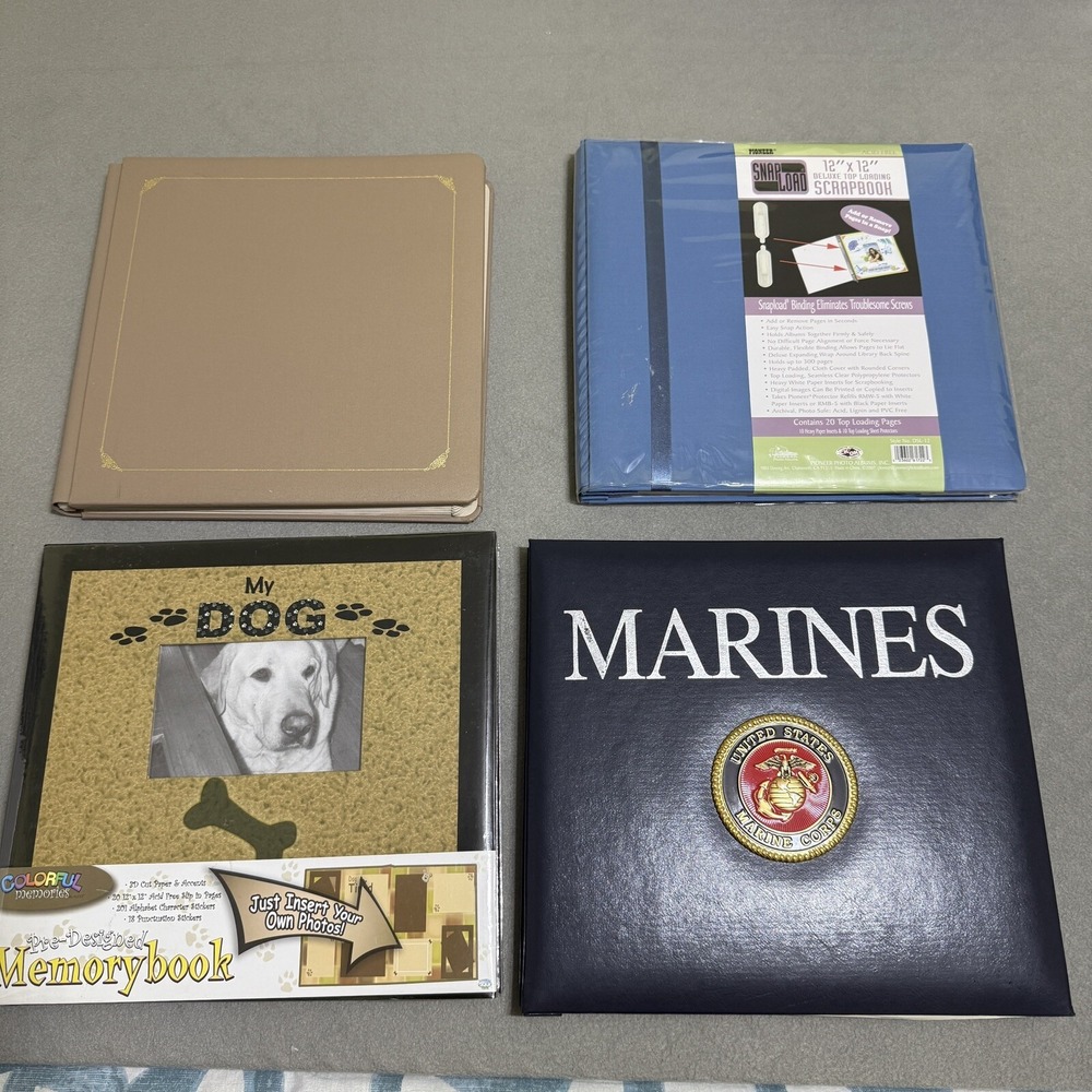 Scrapbook Album Lot Of 4 12" x 12" Post-bound‎ Marines Creative Memories Pioneer - Picture 2 of 16
